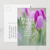 Happy Oaster Bible Verse Pink Tulips Postkarte (Vorne/Hinten)
