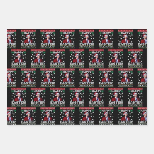 Happy Oaster Biden Geschenkpapier Set (Vorderseite)
