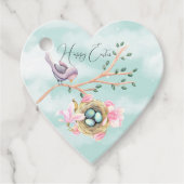 Happy Oaster Bird auf einer Zweigstelle über dem N Geschenkanhänger (Vorderseite)