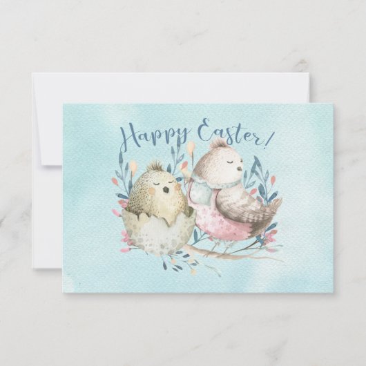 Happy Oaster Birdies Birdnest Bird Egg Wasserfarbe (Vorderseite)