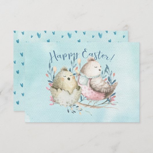 Happy Oaster Birdies Birdnest Bird Egg Wasserfarbe (Vorne/Hinten)