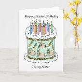 Happy Oaster Birthday to Sister Karte (Gelbe Blume)