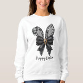Happy Oaster Black Lace Bunny Lace Oars Lace Bow Sweatshirt (Vorderseite)