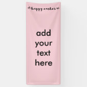 Happy Oaster Black Typografy Soft Pink Background Banner (Vertikal)