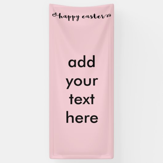 Happy Oaster Black Typografy Soft Pink Background Banner (Vertikal)