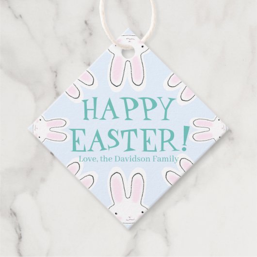 Happy Oaster, blass, niedliche Pinnbüscheln Geschenkanhänger (Vorderseite)