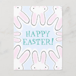 Happy Oaster blassblau niedliche Peeking Bands lus Feiertagspostkarte