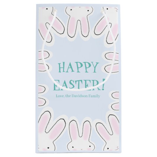 Happy Oaster blassblau niedliche Peeking Bands lus Kleine Geschenktüte (Rückseite)