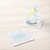 Happy Oaster blassblau niedliche Peeking Bands lus Rechteckiger Pappuntersetzer (Vor Ort)