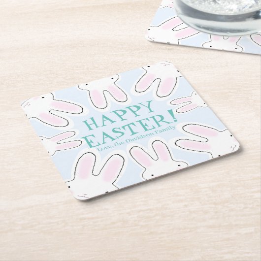 Happy Oaster blassblau niedliche Peeking Bands lus Rechteckiger Pappuntersetzer (angewinkelt)