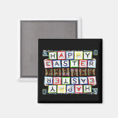 Happy Oaster Blocks Magnet (Vorderseite/Rückseite)