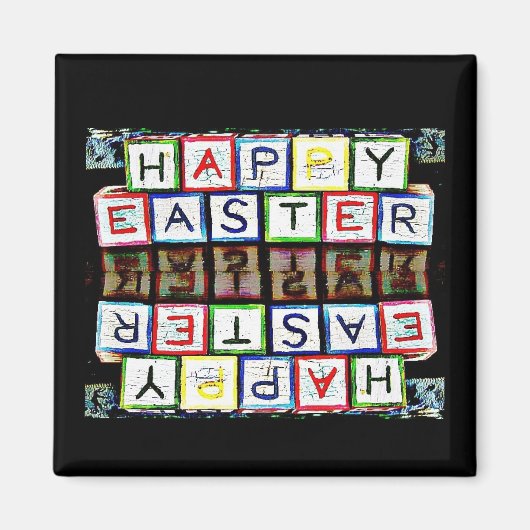 Happy Oaster Blocks Magnet (Vorne)