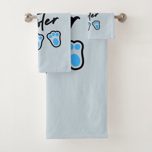 Happy Oaster Blue Badhandtuch Set (Insitu)