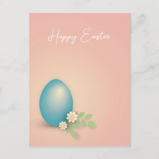 Happy Oaster Blue Egg in Pink Postkarte (Vorderseite)