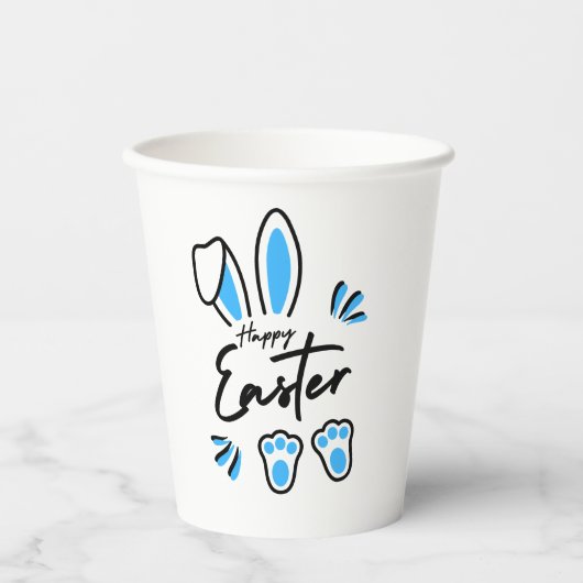 Happy Oaster Blue Pappbecher (Vorderseite)