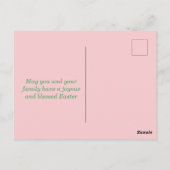 Happy Oaster Blue Pink Green Egg Gruß Postkarte (Rückseite)