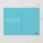 Happy Oaster Blue Pink White Eggs Gruß Postkarte (Rückseite)