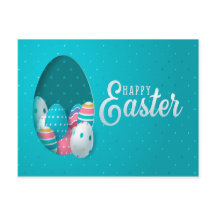 Happy Oaster Blue Pink White Eggs Gruß