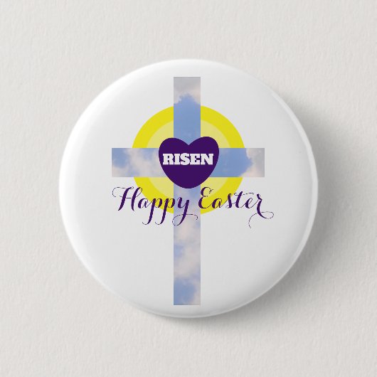 Happy Oaster Blue Sky Cross Resurrecrecrecrecrecre Button (Vorderseite)