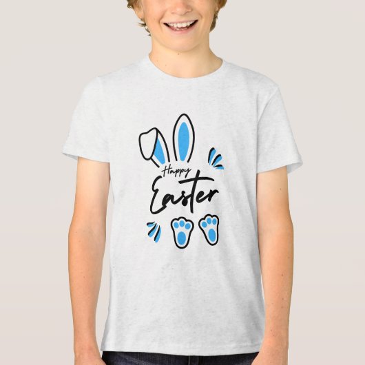 Happy Oaster Blue Tri-Blend Shirt (Vorderseite)