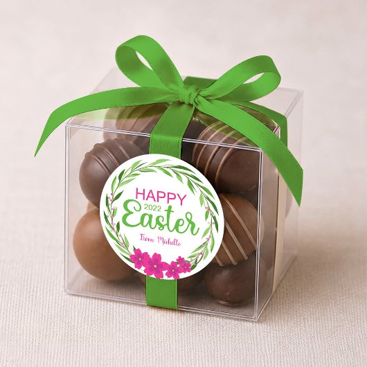 Happy Oaster Blume (Pink Green) Aufkleber