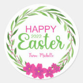 Happy Oaster Blume (Pink Green) Aufkleber (Vorderseite)