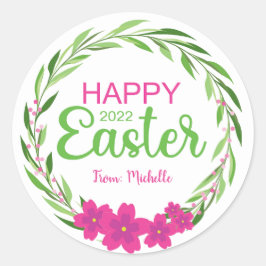 Happy Oaster Blume (Pink Green) Aufkleber