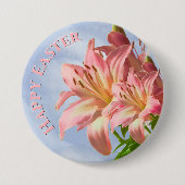 Happy Oaster - Blumenfotografie Pink Osterlilie Button (Vorderseite)