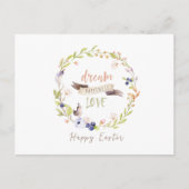 Happy Oaster Boho Wasserfarbe Postkarte (Vorderseite)