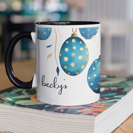 Happy Oaster Bondi Blue Polka Dot Ostereier Tasse