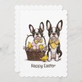 Happy Oaster Boston Terrier Dogs Feiertagskarte (Vorne/Hinten)