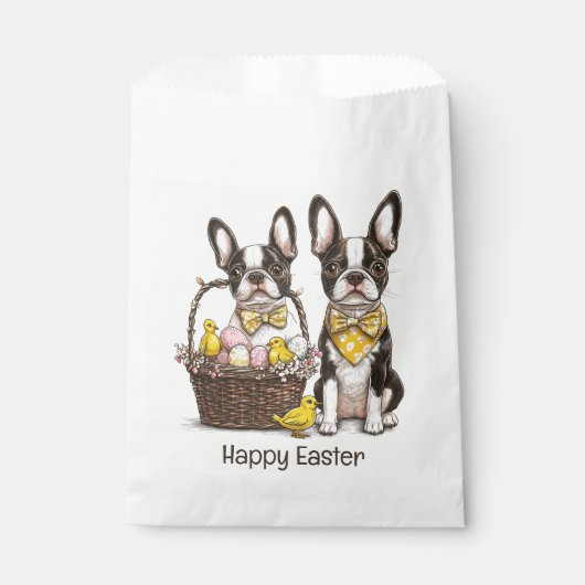 Happy Oaster Boston Terrier Dogs Geschenktütchen (Vorderseite)
