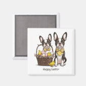Happy Oaster Boston Terrier Dogs Magnet (Vorderseite/Rückseite)