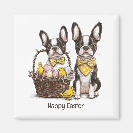 Happy Oaster Boston Terrier Dogs Magnet