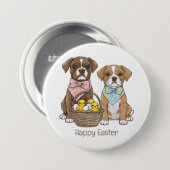 Happy Oaster Boxer Hunde Button (Vorne & Hinten)