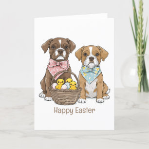 Happy Oaster Boxer Hunde Feiertagskarte
