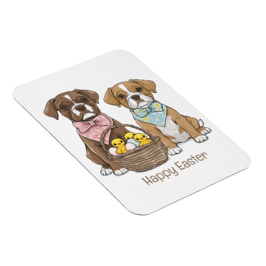 Happy Oaster Boxer Hunde Magnet (Rechte Seite)