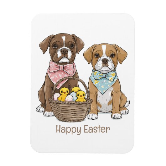 Happy Oaster Boxer Hunde Magnet (Vertikal)