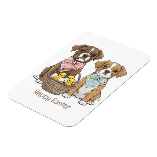 Happy Oaster Boxer Hunde Magnet (Linke Seite)