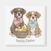 Happy Oaster Boxer Hunde Magnet (Vorne)