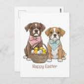 Happy Oaster Boxer Hunde Postkarte (Vorne/Hinten)
