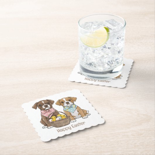 Happy Oaster Boxer Hunde Untersetzer (Vor Ort)