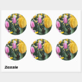 Happy Oaster Bright Yellow Tulips Sticker (Blatt)