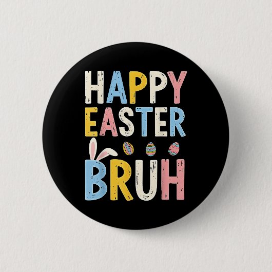 Happy Oaster Bruh Meme Funny Bunny Bro Teens Boys Button (Vorderseite)