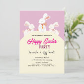 Happy Oaster Brunch and Egg Hunt Einladung (Stehend Vorderseite)