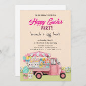 Happy Oaster Brunch and Egg Hunt Einladung (Vorne/Hinten)