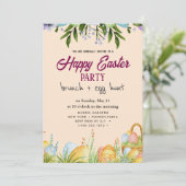 Happy Oaster Brunch and Egg Hunt Einladung (Stehend Vorderseite)