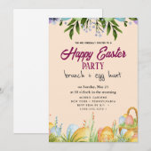 Happy Oaster Brunch and Egg Hunt Einladung (Vorne/Hinten)