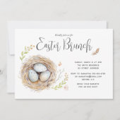 Happy Oaster Brunch Wasserfarbe Einladung (Vorderseite)