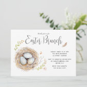 Happy Oaster Brunch Wasserfarbe Einladung (Stehend Vorderseite)